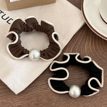 韩版简约珍珠大肠发圈女新款气质扎头发绳低马尾头绳时尚通勤皮筋