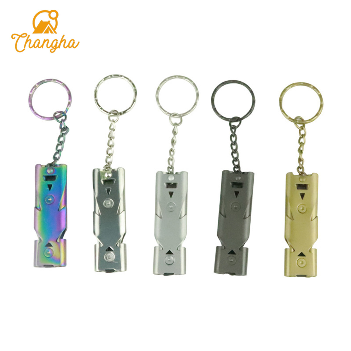 金属求生哨 户外哨 新款双频哨子 爆音 口哨 双管高频哨子