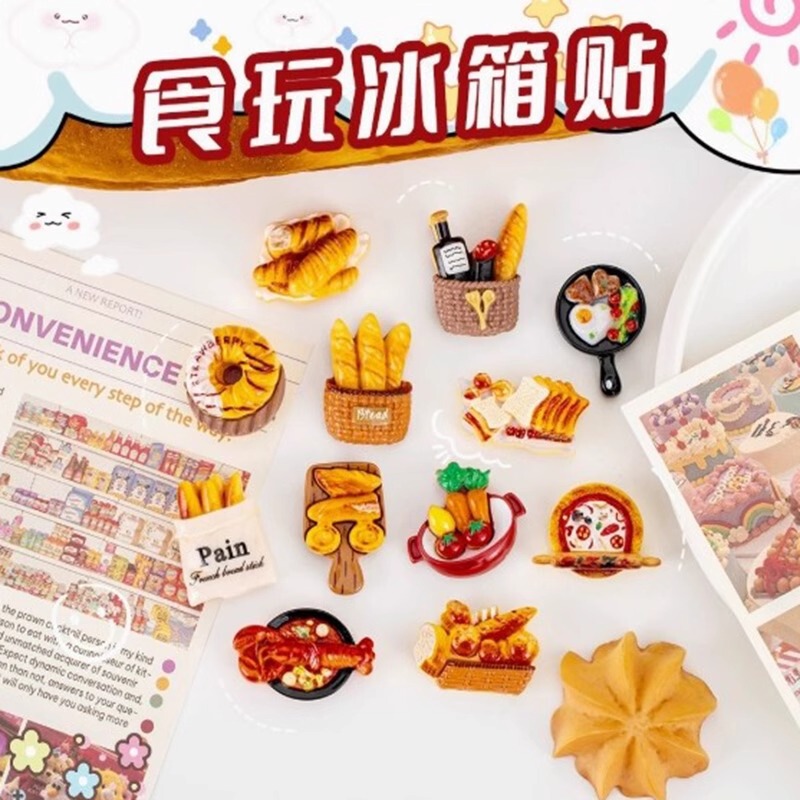 漫画食品おもちゃ冷蔵庫マグネットベーキングパンホールボードマグネット高価値シミュレーション食品冷蔵庫 DIY 磁気吸引|undefined