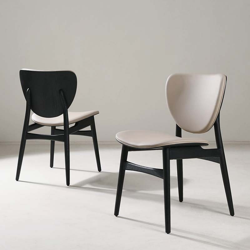 Light Luxury Italian Style Solid Wood Half-Pack Dining Chair Hotel Guest Room Backrest Leisure Book Chair Restaurant Cafe Solid Wood Chair