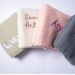 刺繍ベビーカー毛布抱っこニットコットン昼寝ブランケット大人用ソファー毛布カバーお昼寝