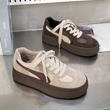 爆款厚底透气德训鞋女款2025秋季新款百搭运动休闲真皮小白鞋板鞋