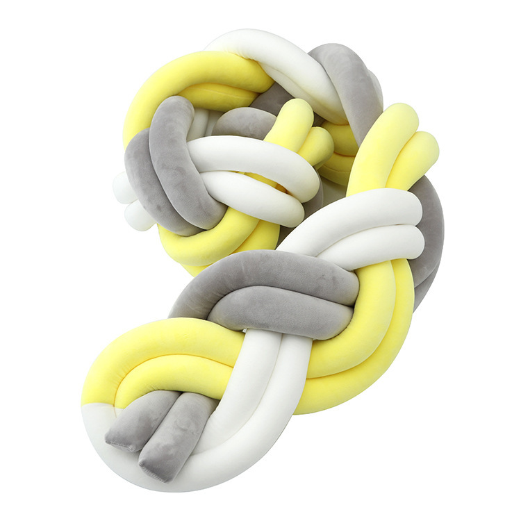 Cama de bebé tela cama cerca bolsa suave seis hebras trenzadas alta trenzada antichoque barrera de bebé grado madre