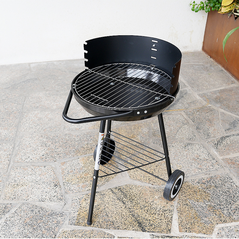 Parrilla de Carbón Redonda Simple de 16 Pulgadas para Barbacoa, Parrilla Portátil para Exteriores, Estufa de Camping Transfronteriza, Regalos al por Mayor