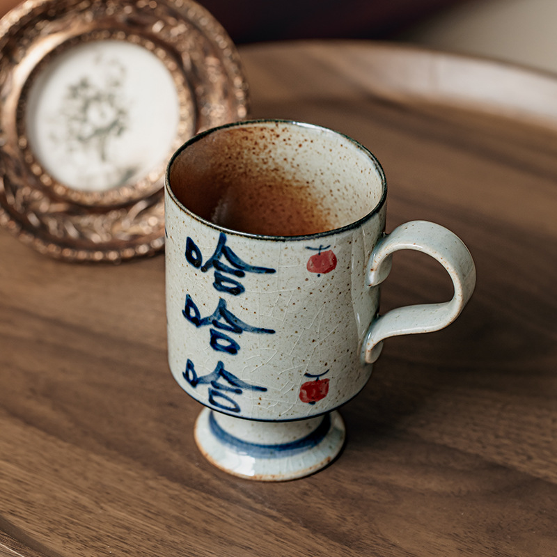 Pequeña mujer rica hecha a mano nacional Taza de cerámica gruesa china Taza de exportación transfronteriza Regalo de cumpleaños para niñas