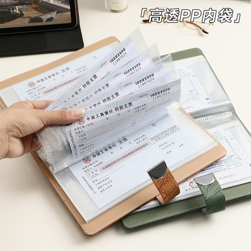 Carving Certificate Storage Notebook 2025 Password Lock Large Capacity Multifunctional Receipt Storage Certificate Holder