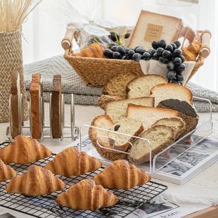 Fake Bread Props Artificial Toast Slices Breakfast Shooting Food Model Model Room Cake Window Decoration Ornaments