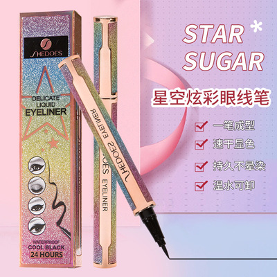 Cosmetics Diamond starry sky Eyeliner waterproof Lasting Sponge black Eyeliner Halo Eyeliner Liquid Pen