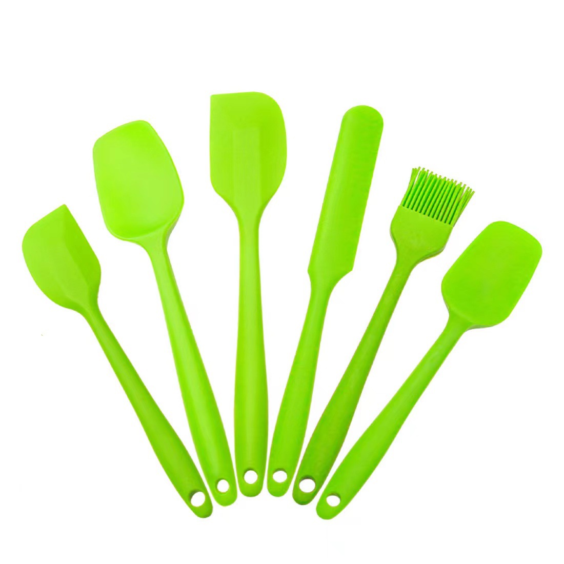 Juego de 6 piezas para repostería de silicona, conjunto de herramientas para hornear, raspador integrado, espátula para pastel, brocha de aceite, tamaño de raspador image 10