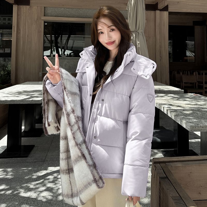 2025正品冬季新款短款韩版加厚宽松显瘦连帽面包服羽绒棉服外套女