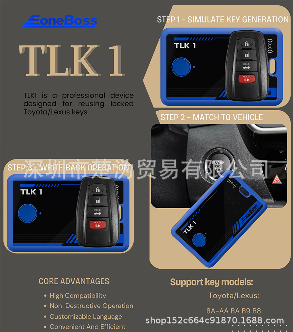 EONEBOSS TLK1 TLK2 TLK3 Remote Generation Tool for Toyota Remote Control Generation