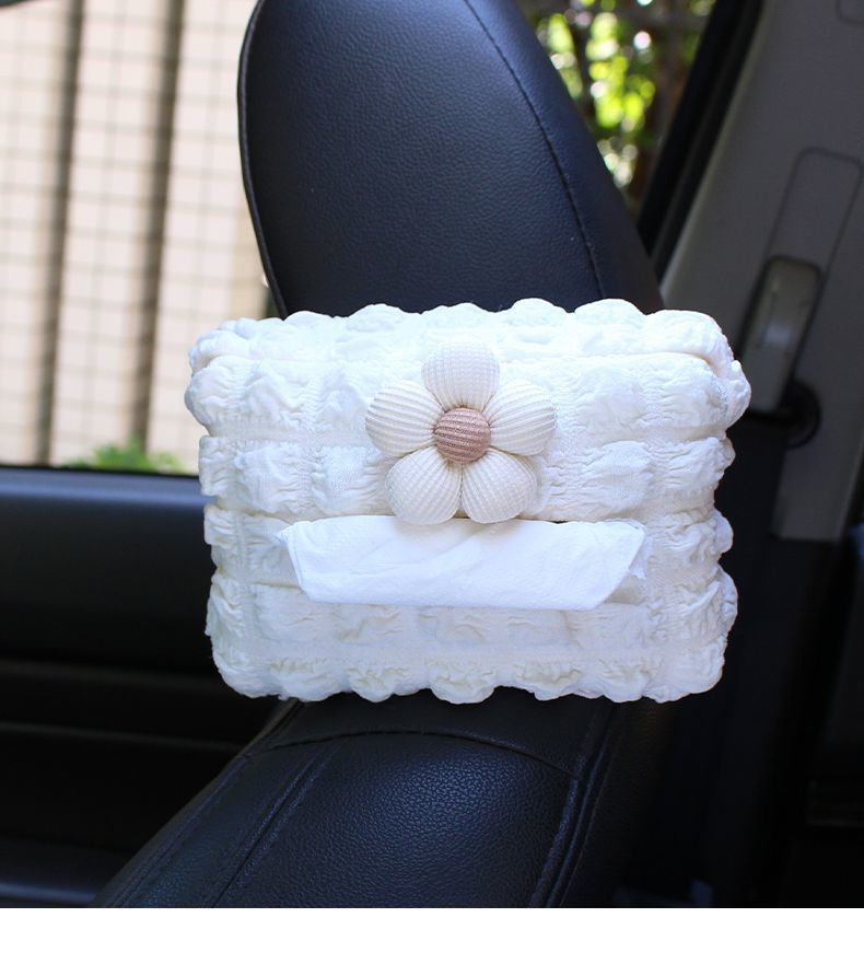 Cute car-mounted tissue box, hanging tissue box set for sun visor, armrest box, car seat tissue hanging bag for women
