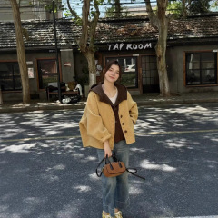 2025年秋冬新款两件套双面羊绒大衣女韩系短款时尚气质羊毛呢外套