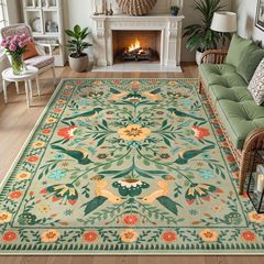 国境を越えたアメリカの花卉はカシミヤじゅうたんの国境を越えた水洗いの底で折り畳み可能なマットが滑り止めでベッドのじゅうたんを管理しやすい