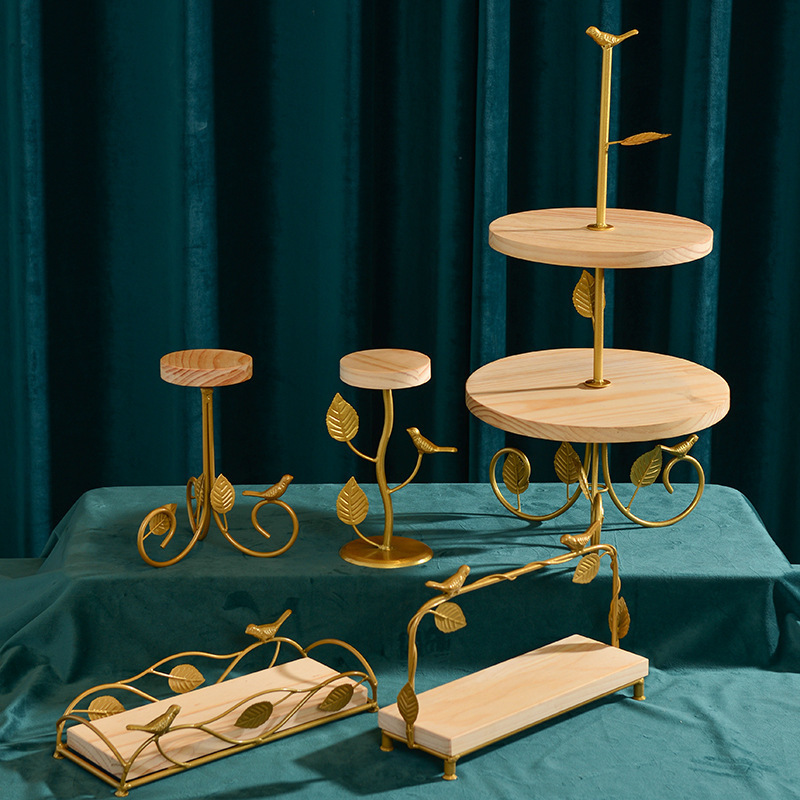 Tabla de postres estante de exhibición decoración moderna boda accesorios adornos estante de pastel té de la tarde refrigerio bandeja de frutas de madera image 18
