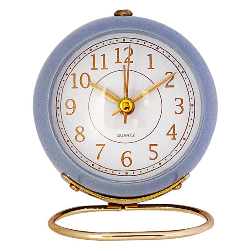 Fabricante vende reloj despertador de metal de lujo ligero, creativo y sencillo, adornos decorativos para sala de estar, dormitorio, reloj despertador para estudiantes y niños 023
