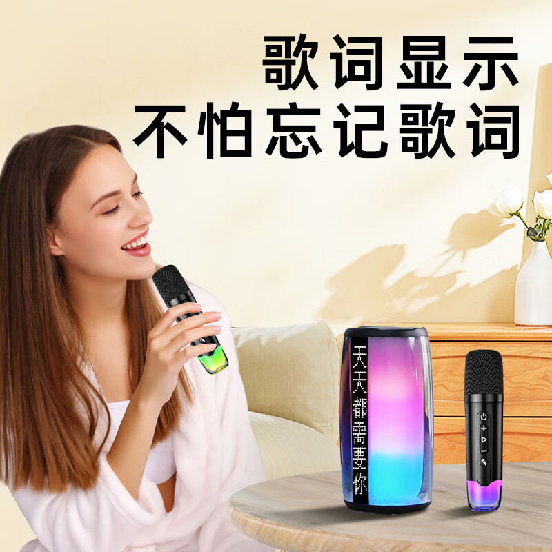 纽曼K歌蓝牙音箱双麦克风显示歌词KTV便携户外卡拉okK19蓝牙5.3|undefined