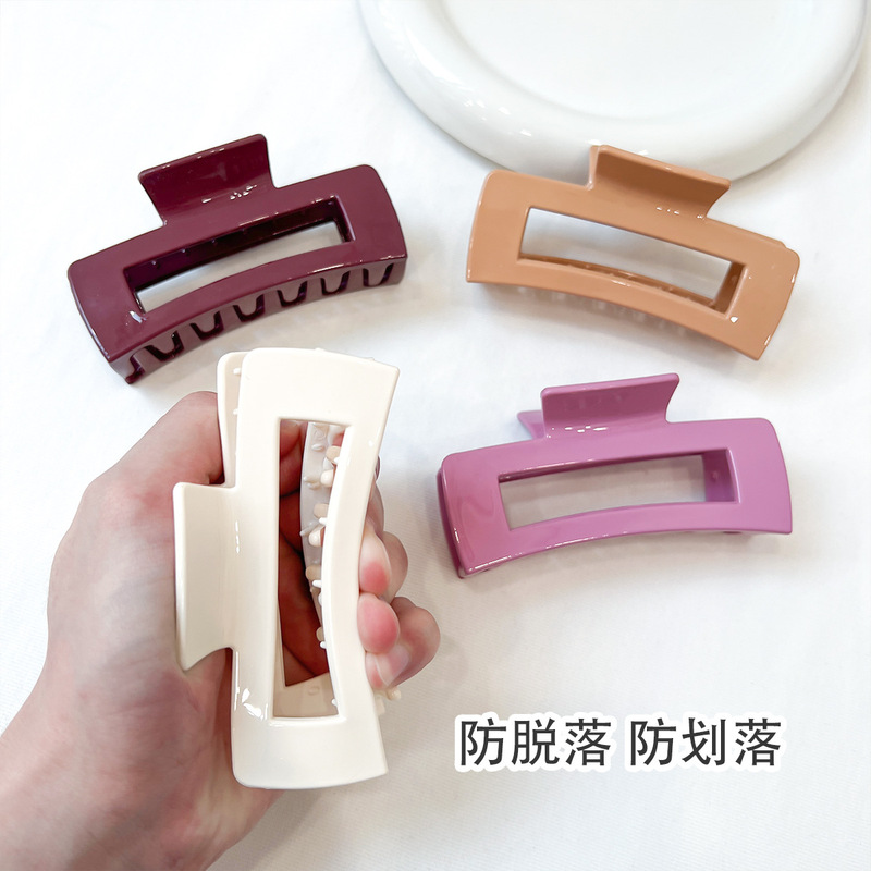 跨境发夹软硅胶方形鲨鱼夹大号发抓无划痕后脑勺盘发发饰无痕大号|undefined