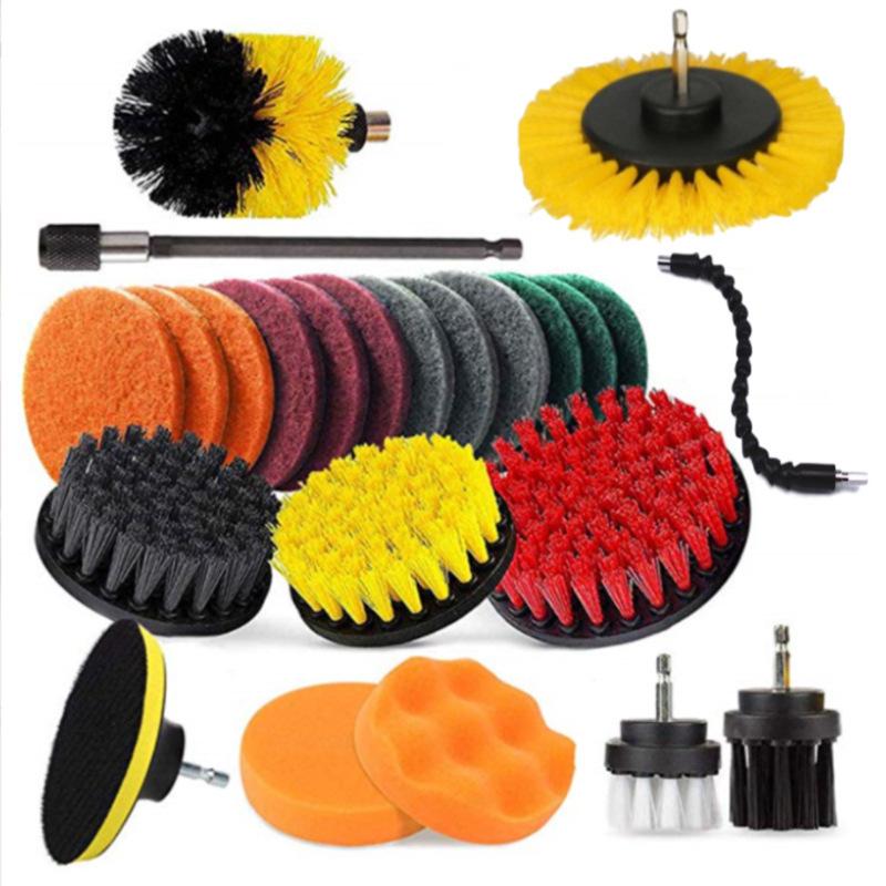 电钻刷头套装24件套汽车轮毂瓷砖卫生间墙面清洁刷烧烤架清洁刷头
