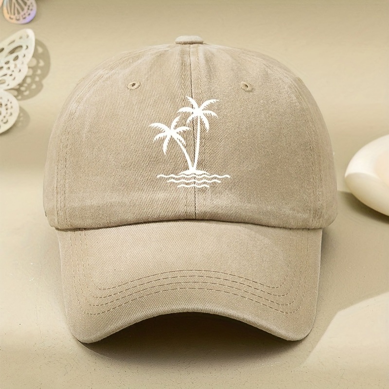 154g Weight Baseball Cap Hats Type Daily Occasion Cotton Material Coconut Tree Pattern Summer, Spring, Autumn Season Unisex Gender Printing Design Simple Style Style Curved Eaves Rim Unisex Simple Style Coconut Tree Printing Curved Eaves Baseball Cap 7