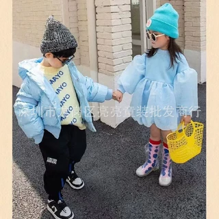 哈X沐童装品牌批发 时尚潮牌儿童服饰组货包实体直播货源 续X物冬