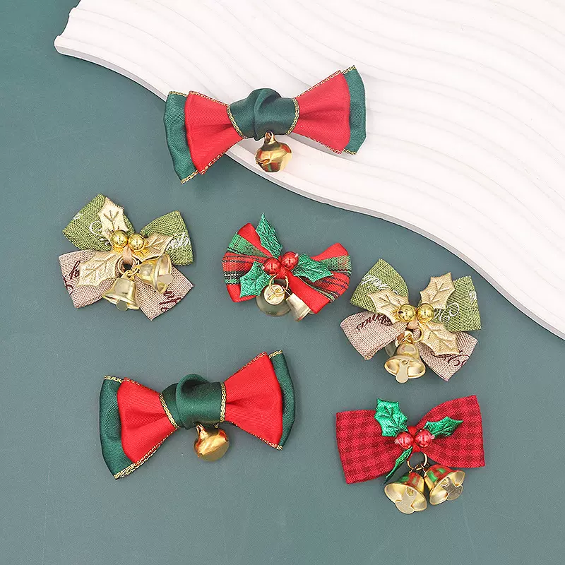5cm会响铃铛圣诞小蝴蝶结圣诞树花环装饰配件圣诞领结蝴蝶结配饰