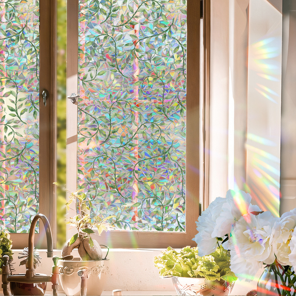 140g Weight Glass paster Home Textiles & Decor Type PVC Material Leaf Pattern Casual, Pastoral Style Casual Pastoral Leaf PVC Glass Paster Wall Art 13