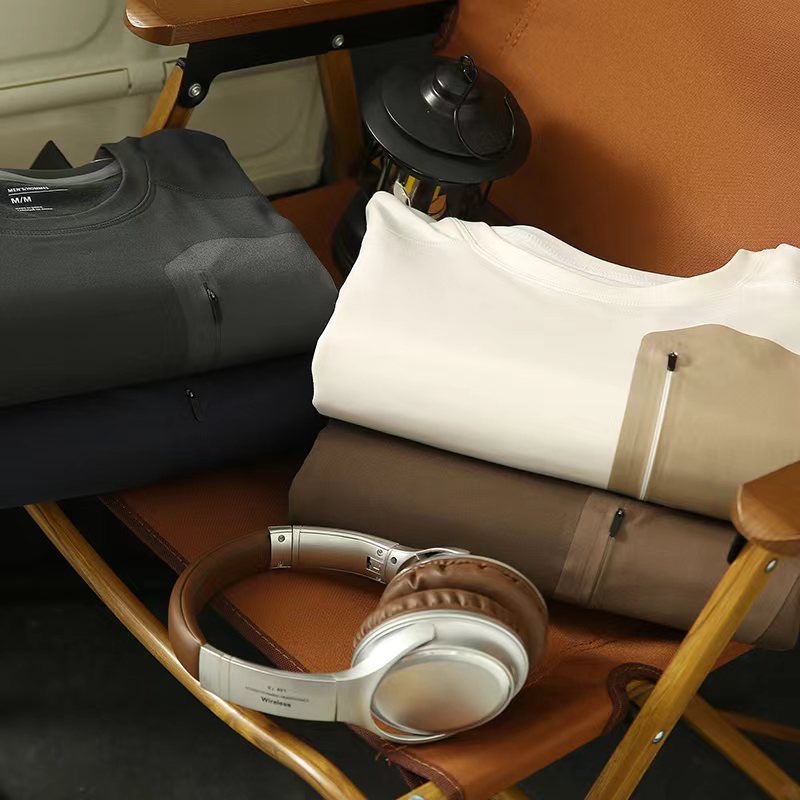 Men's Clothing Outdoor sports running casual loose solid color pullover milk silk fleece bottoming shirt long sleeve T shirt_voghion.com