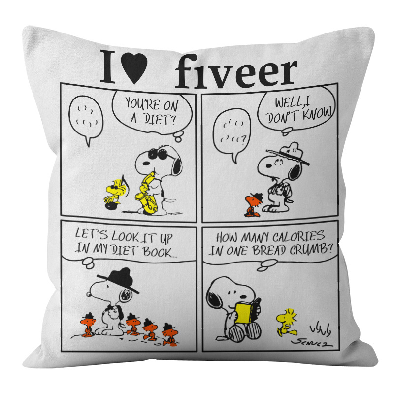 Animación dibujos animados Snoopy almohada cubierta sofá sala de estar dormitorio cojín almohada decoración del hogar simple almohada cubierta
