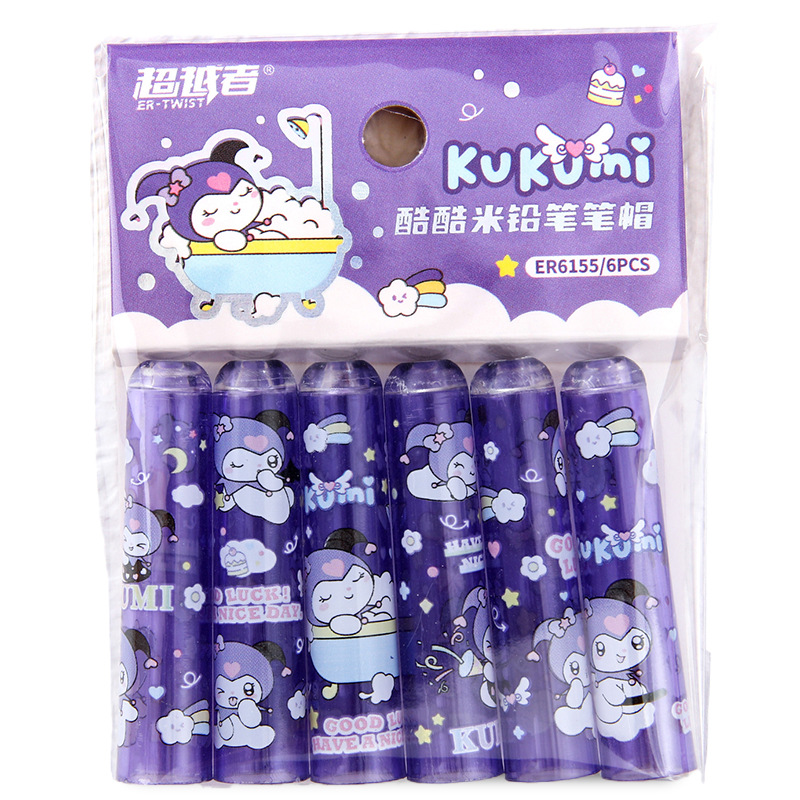 Nuevo producto cubierta de tapa de lápiz lindo dibujo animado cool coolm cubierta de lápiz transparente cubierta de punta de lápiz para estudiantes de primaria papelería