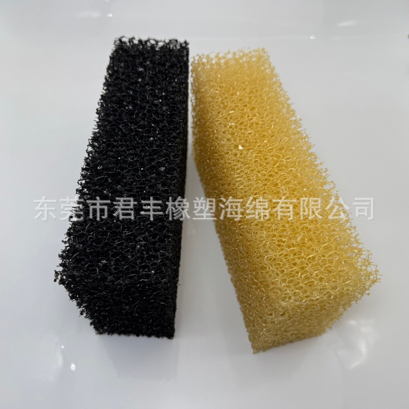 加厚鱼缸水族箱过滤材料 5CM厚黑色生化棉  PU清洁海绵块生产