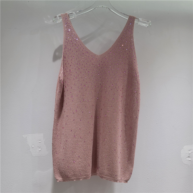 Corea de la industria pesada chaleco de esquinilla chaleco de verano chicas calientes con un sentido de diseño nicho suelto vestido sin mangas