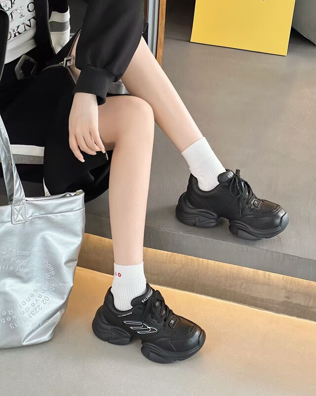 前言范8CM内增高老爹鞋女2025新款厚底松糕鞋百搭休闲运动小白鞋|undefined