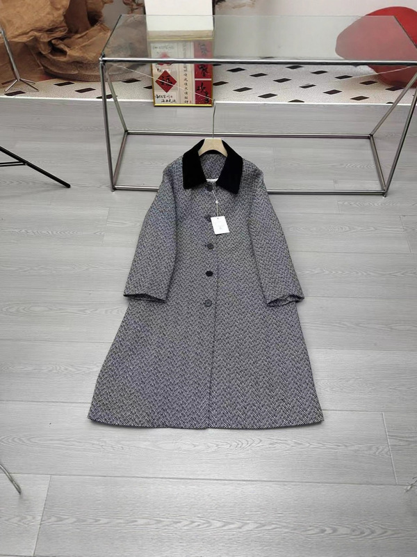 即墨厂家09080125女装2025秋季新款混纺花呢宽松加长款大衣风|undefined