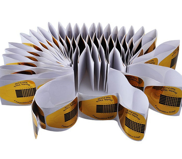 Manicura transfronteriza soporte de papel de herradura dorada 100/pieza soporte de papel de extensión de manicura especial para armadura de cristal de fototerapia