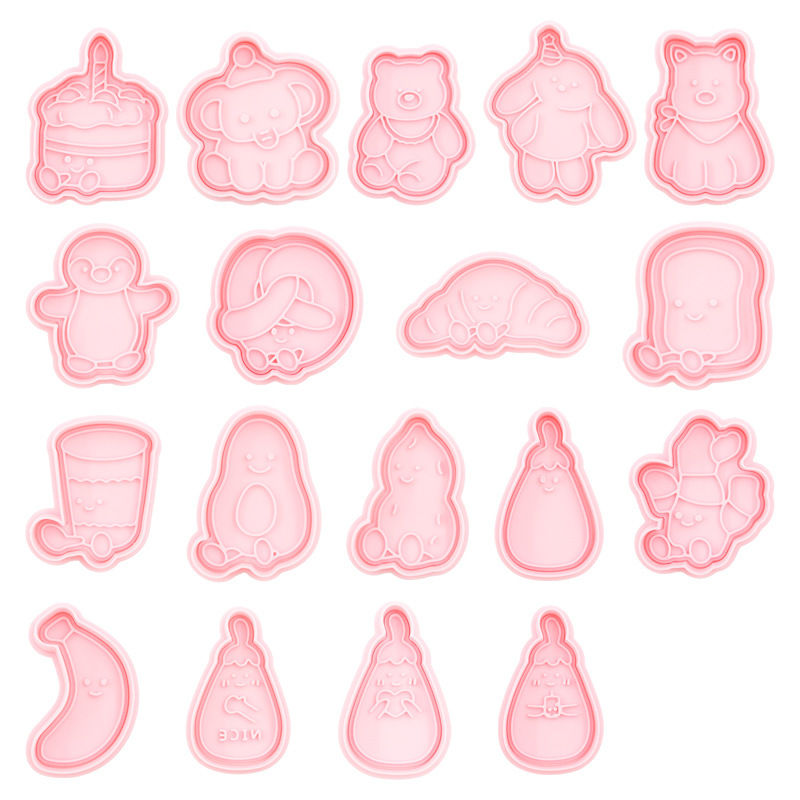jellycat饼干模具塑料3d立体可爱烘焙家用糖霜曲奇翻糖压模按压式|undefined