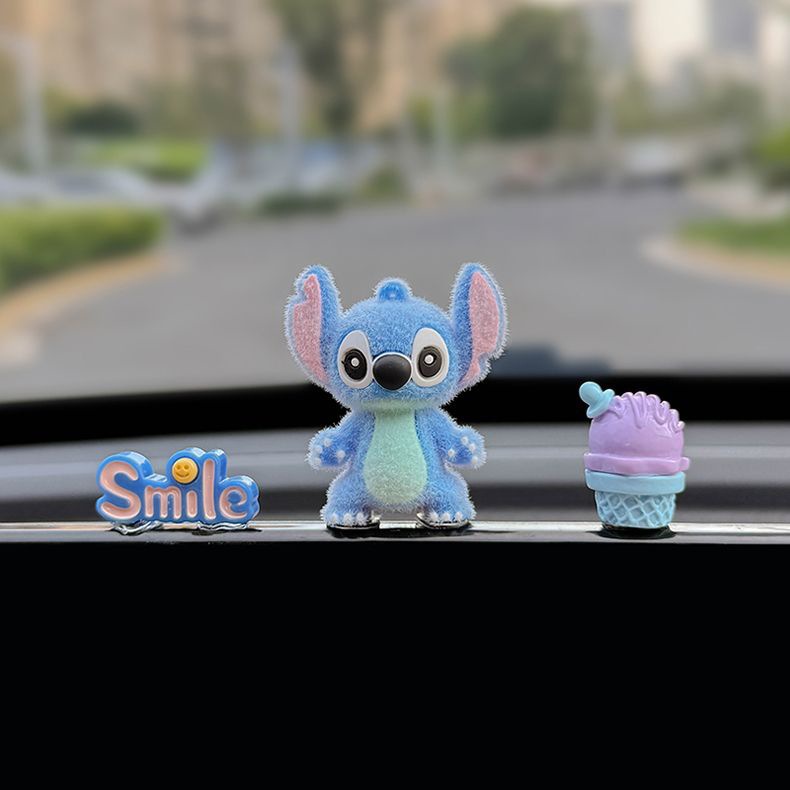 Cute Car Interior Screen Decoration, Car-Mounted Stitch Display Ornament, Doll Toy, New Model 2025