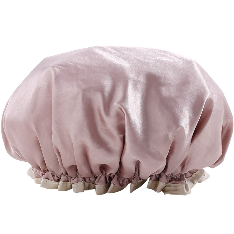 Gorro de ducha impermeable de doble capa para cabello largo_voghion.com