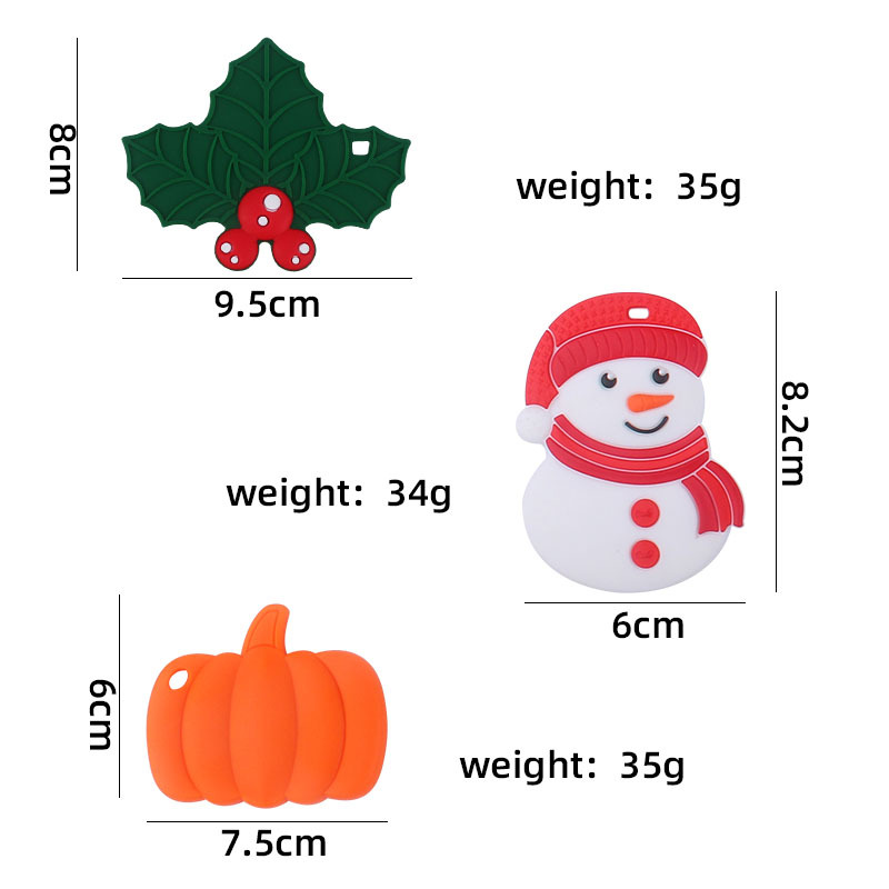 Nueva SERIE DE Navidad bebé teether suministros bebé juguetes creativos de silicona molar teether Amazon AliExpress