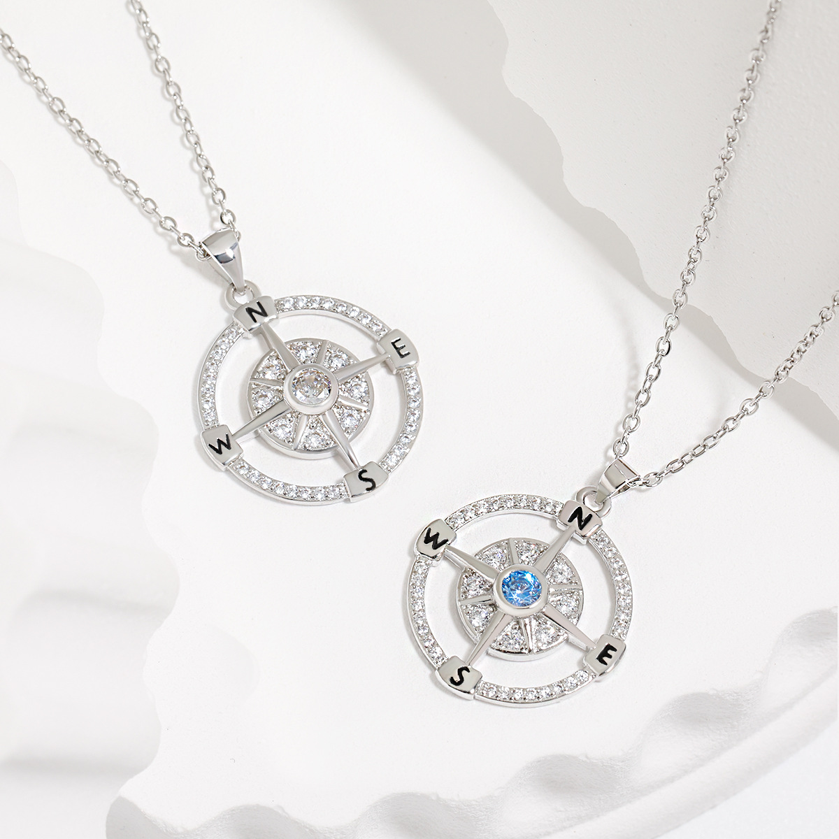 Collana minimalista hip hop, collana con bussola scavata, famosa su Internet, di fascia alta, stellata_voghion.com