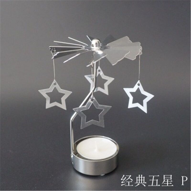 走马灯旋转烛台浪漫烛光少女心香薰蜡烛节日创意梦幻礼物复古摆件|undefined