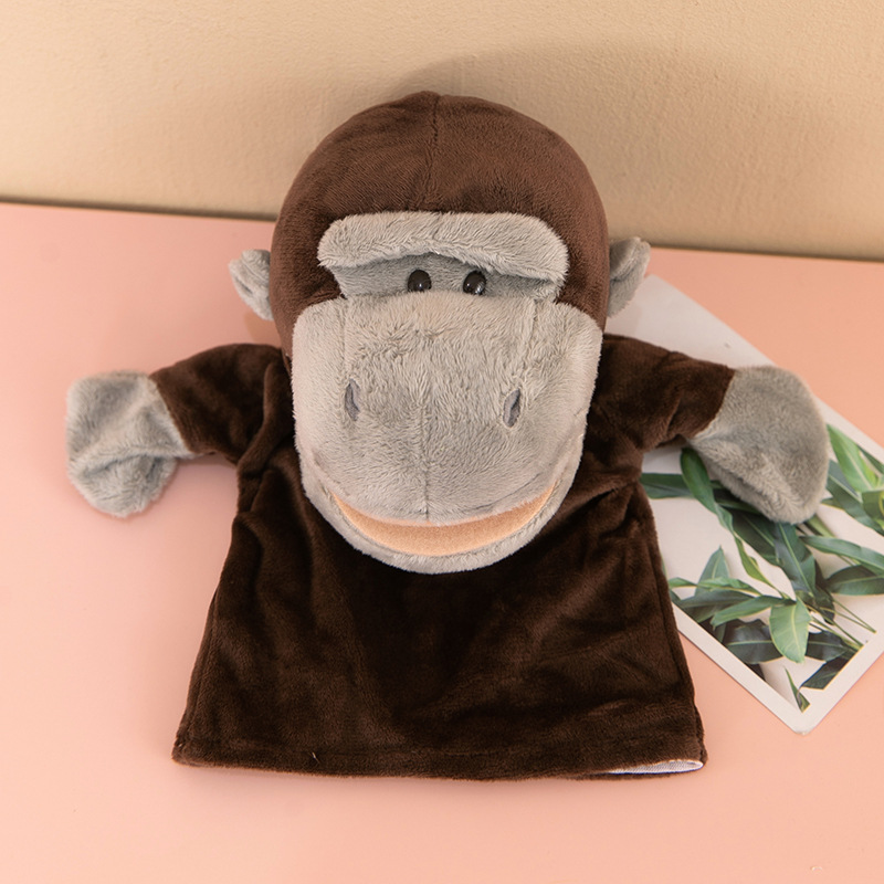 Boca abierta animal de dibujos animados de peluche marioneta de mano de juguete entre padres e hijos boca puede mover una variedad de estilos transfronterizos en stock lote mixto