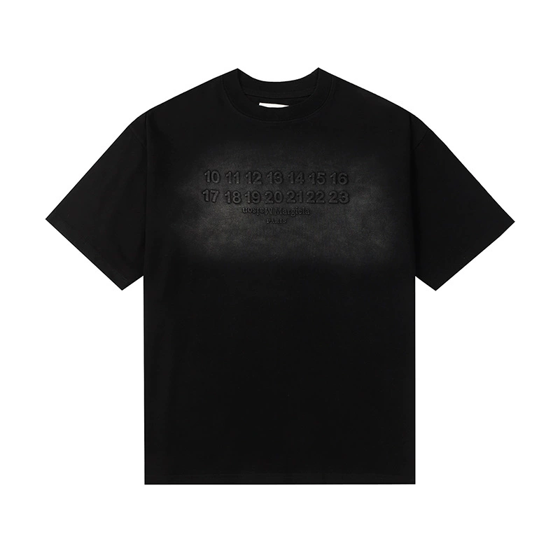 Maison Margiela 24SS коллекция MM6 цифровой узор круглый вырез мужской и женский модный бренд укороченный рукав футболка серия