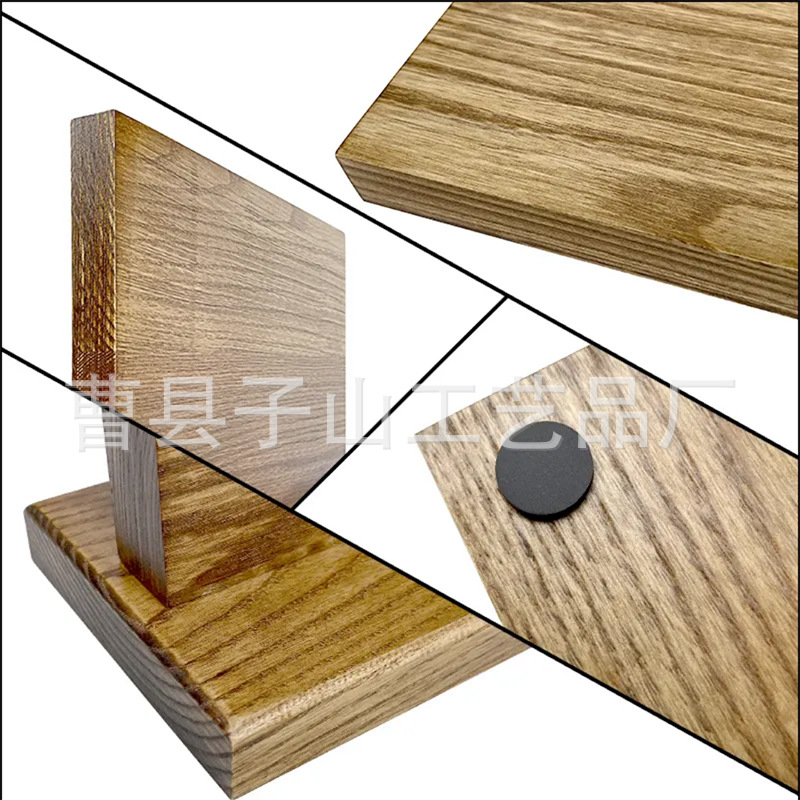 Madera sólida de doble cara cuchillo de absorción magnética estante de almacenamiento de madera para herramientas de cocina estante de almacenamiento magnético multifuncional sin perforación