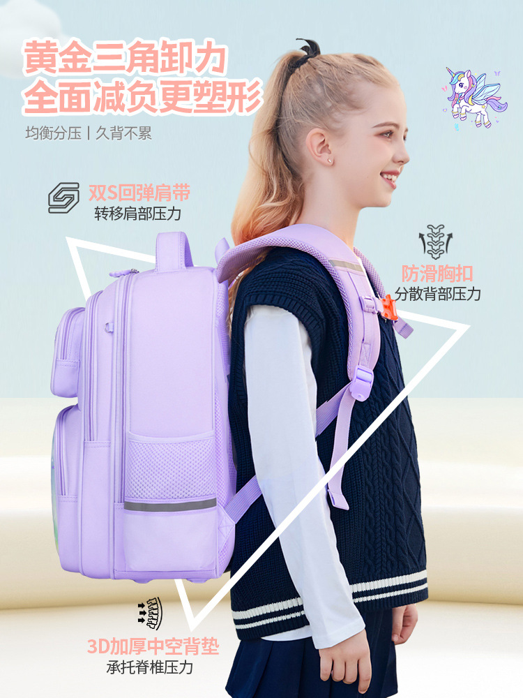 Shaodong Factory nueva mochila escolar para niños, mochila escolar para estudiantes de primaria, grado 1-3-6, mochila de dibujos animados de reducción de carga impermeable