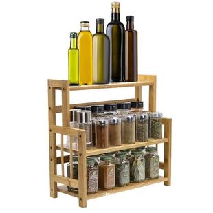 Foreign Trade Wholesale Kitchen Countertop Bamboo Storage Rack Counter Storage Rack Spice Soap Skin Care Makeup Display Rack