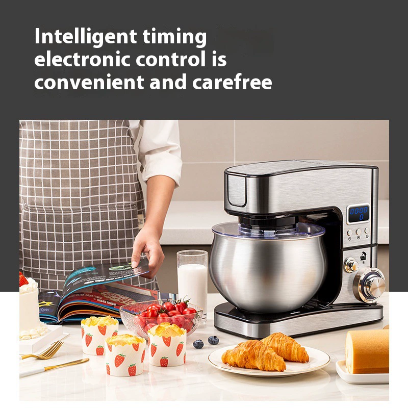 5L intelligent timing chef machine multifunctional stainless steel fully automatic dough machine home desktop egg beater