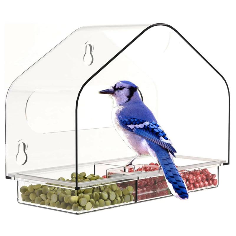 Прозрачная клетка для птиц, настенная без сверления, для наблюдения из окна, подходит для неразлучников и мелких птиц.