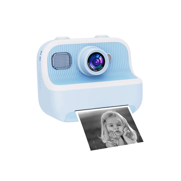 [M8 blue camera] + printing paper * 3 + lanyard + color pen * 5 + charging cable + manual + gift box [no memory]
