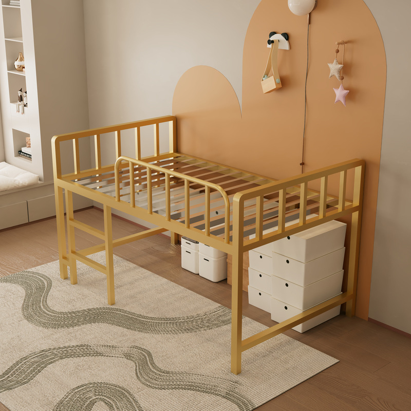 Gold stainless steel half-height bed + 13 beams